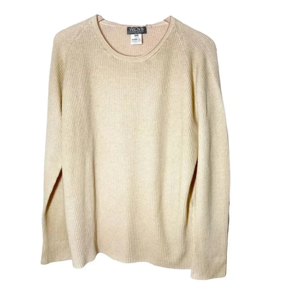 WLNS Wellness cashmere womens 100% cashmere sweater size XS blush pink new - Picture 2 of 8